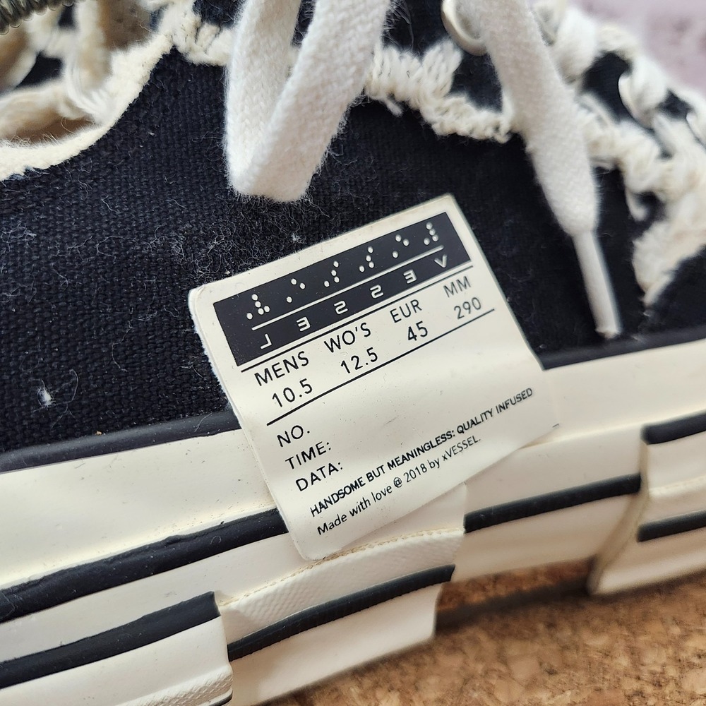 Vessel G.O.P. Low Top Black Sneakers Unisex Size M10.5 W12.5 *Pre-Owned* - Picture 14 of 16